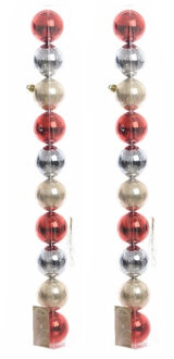 Decoris Kerstballen - 20x stuks - mix blauw/rood - 6 cm