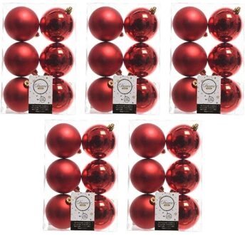 Decoris Kerstballen - 30x st - rood - D8 cm - kunststof