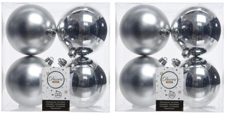Decoris Kerstballen - 32x st - zilver - 10 cm - kunststof - kerstversiering
