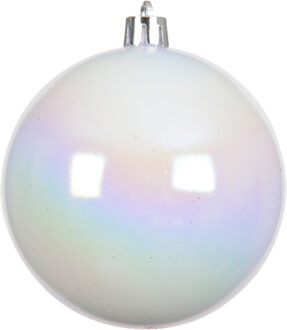 Decoris kerstballen - 32x - wit parelmoer - 4 cm - kunststof - kerstballen set