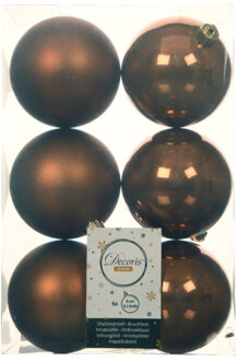 Decoris Kerstballen - 6x st - kaneel bruin - D8 cm - kunststof - Kerstbal