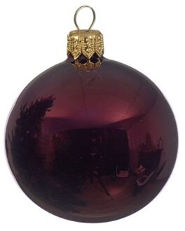 Decoris Kerstballen glas glans 15 cm ossenbloed