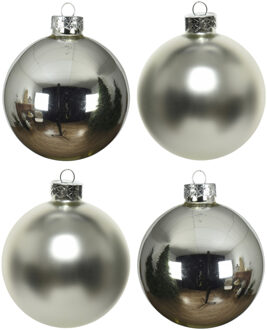 Decoris Kerstballen set - 10x stuks - zilver - glas - 6 cm - kerstversiering