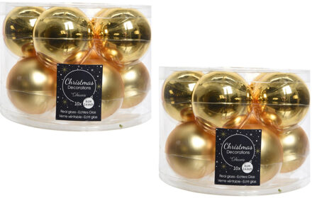 Decoris Kerstballen set - 20x stuks - goud - glas - 6 cm - glans/mat - kerstversiering