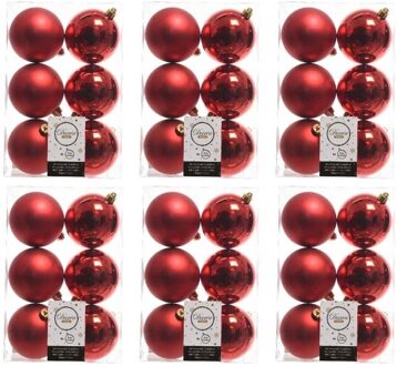 Decoris Kerstboom decoratie kerstballen mix kerst rood 36 stuks