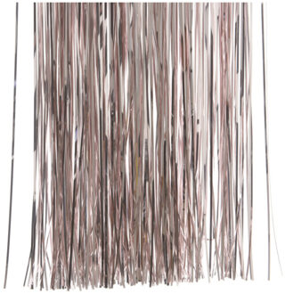 Decoris kerstboom folie slieren - tinsel - lichtroze - 50 cm - kerstboomversiering