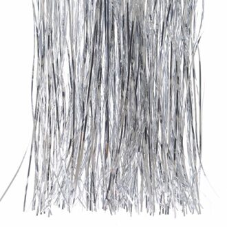 Decoris kerstboom folie slieren - tinsel - zilver - 50 cm - Engelenhaar Zilverkleurig