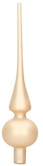 Decoris kerstboom piek - champagne - 26 cm - glas - kerstboompieken Champagnekleurig