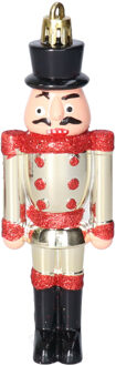 Decoris Kerstboomhanger notenkraker - poppetje/soldaat - goud -12 cm - kunststof Multi