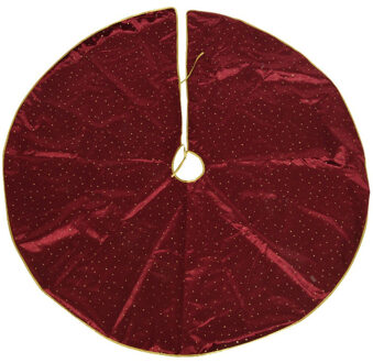 Decoris Kerstboomrok / kerstboom kleed - velvet rood - van stof - Dia 120 cm