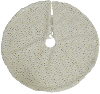 Decoris Kerstboomrok/kerstboom kleed wit van stof 90 cm