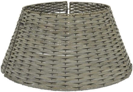 Decoris Kerstboomrok/kerstboommand - grijs - wilg hout - D70 x H28 cm - voor een kerstboom tot 240 cm