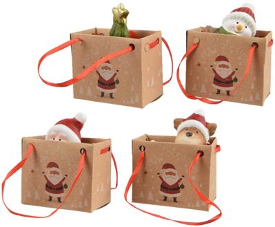 Decoris Kerstfiguur in tasje 4x3,2x6,5cm verschillende