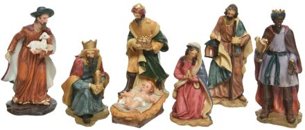 Decoris Kerstgroep poly 7 figuur h15 cm mlt Multikleur