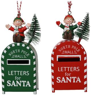 Decoris Kersthanger brievenbus ijzer 4x2,5x10cm verschillende
