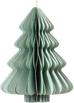 Decoris Kersthanger everlands kunstkerstboom papier groen 15cm