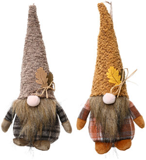 Decoris Kersthanger Gnoom polyester 15cm bruin