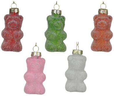 Decoris Kersthanger Gummy beer glas 8cm Multikleur