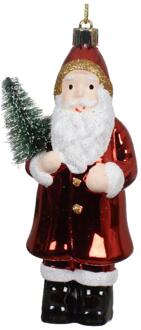 Decoris Kersthanger Kerstman kunststof 15cm rood