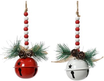 Decoris Kersthanger klok ijzer Ø6,5xH15cm verschillende