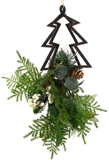Decoris Kersthanger met kerststukje H26cm groen