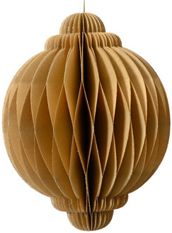 Decoris Kersthanger papier uivorm beige H15cm bruin