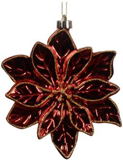 Decoris Kersthanger Poinsettia kunststof rood