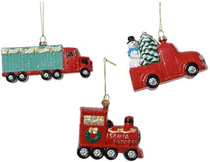 Decoris Kersthanger voertuig 14x6,5x11cm verschillende