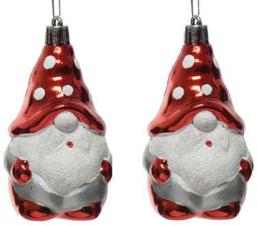 Decoris Kersthangers - kerstman - 10x - kunststof - 8,5 cm