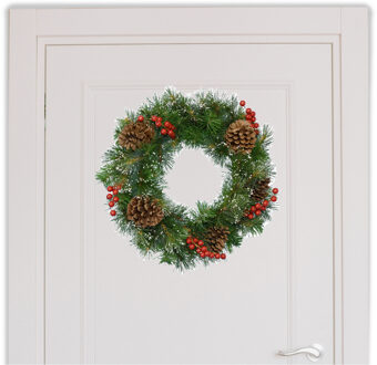 Decoris Kerstkrans/dennenkrans met natuur decoratie D50 cm - Kerstkransen Groen