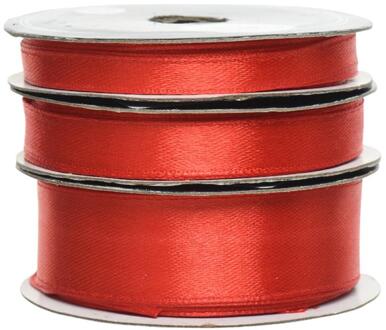 Decoris Kerstlint rood satijn ( per rol) verschillende