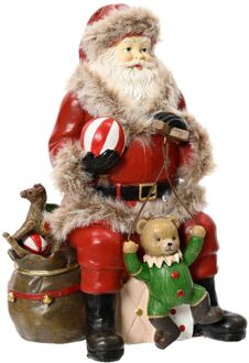 Decoris Kerstman polyresin l9.7b13h19 cm rood kerst