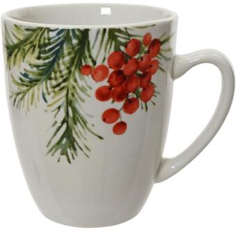 Decoris Kerstmok porselein Ø8,7xH10,5cm wit