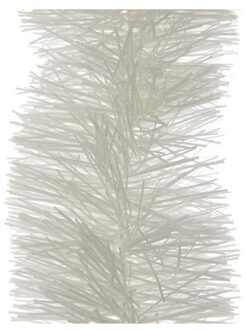 Decoris kerstslinger - 4x - wit - 270 x 10 cm - folie/tinsel - lametta slingers