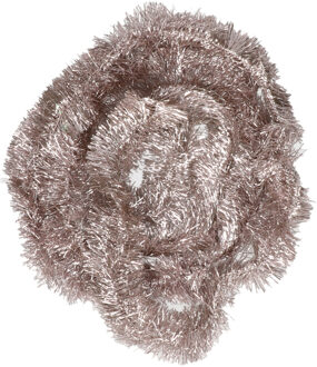 Decoris kerstslinger - lichtroze - 270 x 7 cm - folie/lametta kerstversiering