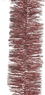 Decoris kerstslinger - oudroze - lametta - 270 x 7 cm - folie slinger - kerstversiering