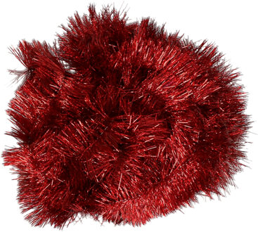 Decoris kerstslinger - rood - 270 x 7 cm - folie slinger - lametta - Kerstslingers