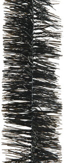 Decoris kerstslinger - zwart - 270 x 7 cm - folie/tinsel - lametta