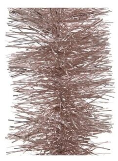 Decoris Kerstslingers - lichtroze - folie lametta - 10 x 270 cm - kerstboom versieringen/decoratie