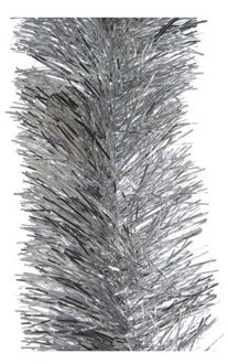 Decoris Kerstslingers - zilver - folie - 10 x 270 cm - kerstboom versieringen/decoratie - Kerstslingers Zilverkleurig