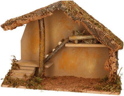 Decoris Kerststal zonder kerstfiguren 39 cm Bruin