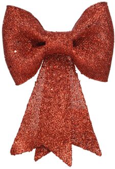 Decoris Kerststrik Rood Glitter 2.5x23x31cm