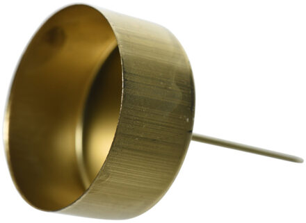 Decoris Kerststukjes theelichthouders - 4x st - goud - D4,2 x L7,5 cm - ijzer - kaarsenhouders