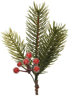 Decoris Kersttak/dennentak - groen met bessen - 21.5 cm