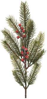 Decoris kersttak - groen met bes - 52 cm - voor kerststukjes - Decoratieve tak kerst