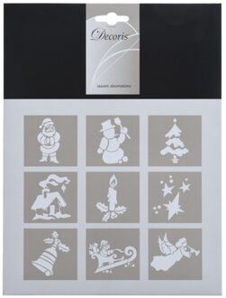 Decoris Kleine kerst raamsjablonen - vel van 18 x 25 cm - raamversiering