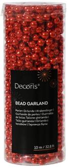 Decoris Kralenketting plastic 8mmx10m kerstrood
