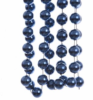 Decoris Kralenslinger - 3x - donkerblauw - XL - 270 cm - kunststof - kerstslinger