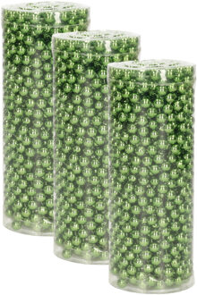 Decoris Kralenslinger - 3x - groen - 10 meter - kunststof - kerstslingers - kralen - kerstslinger