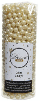 Decoris Kralenslinger - champagne - 10 meter - kunststof - glans - kerstslinger - kerstversiering